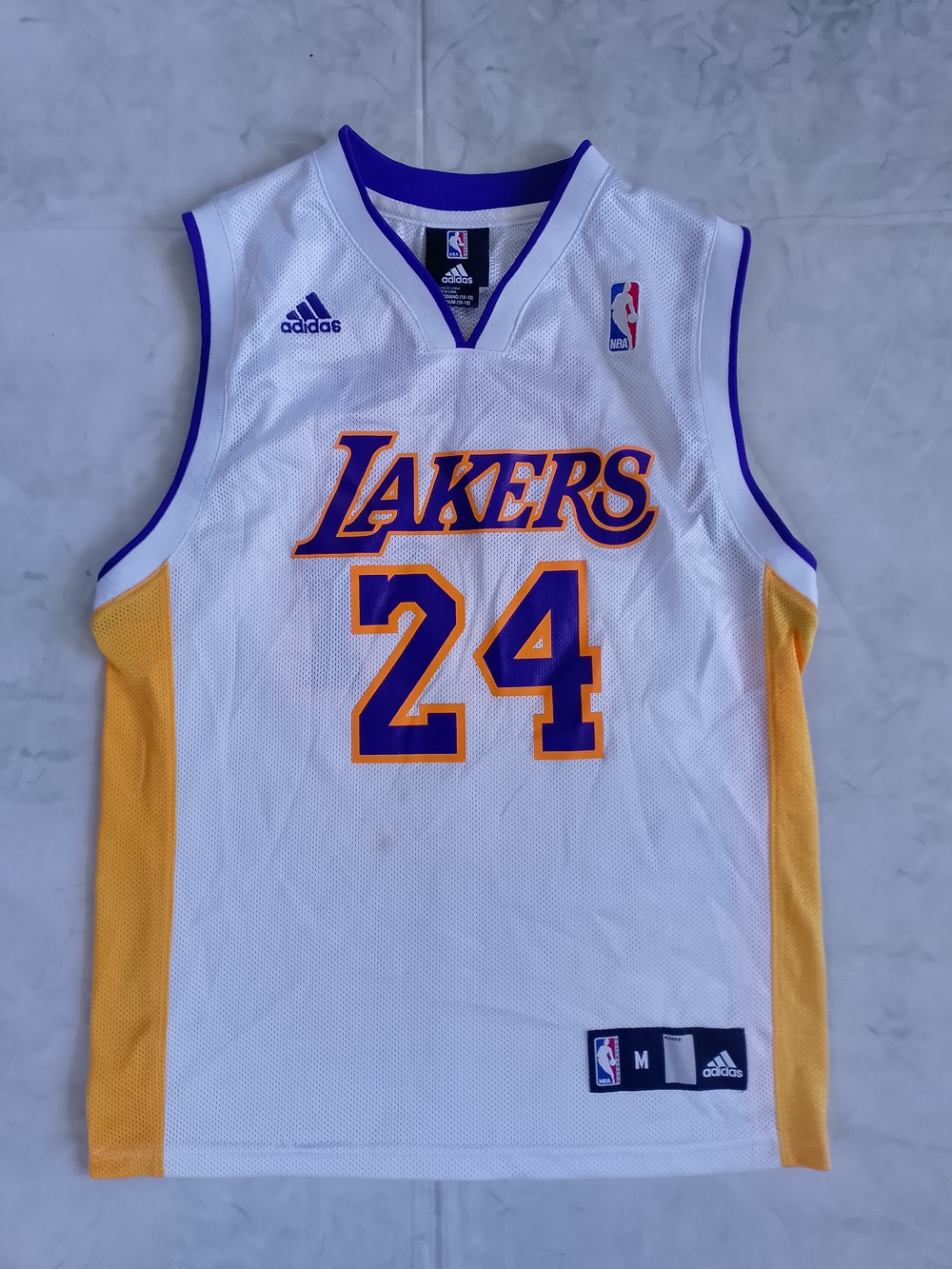 Adidas Kobe Bryant Los Angeles Lakers White & Gold #24 Basketball Jersey Youth